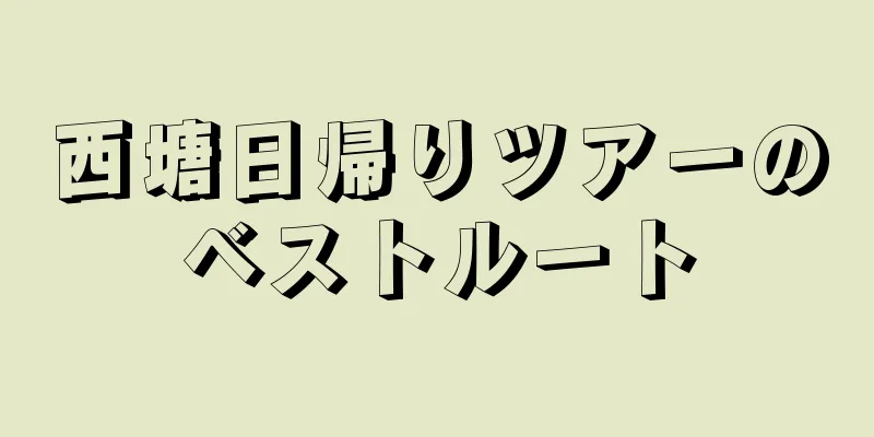 西塘日帰りツアーのベストルート
