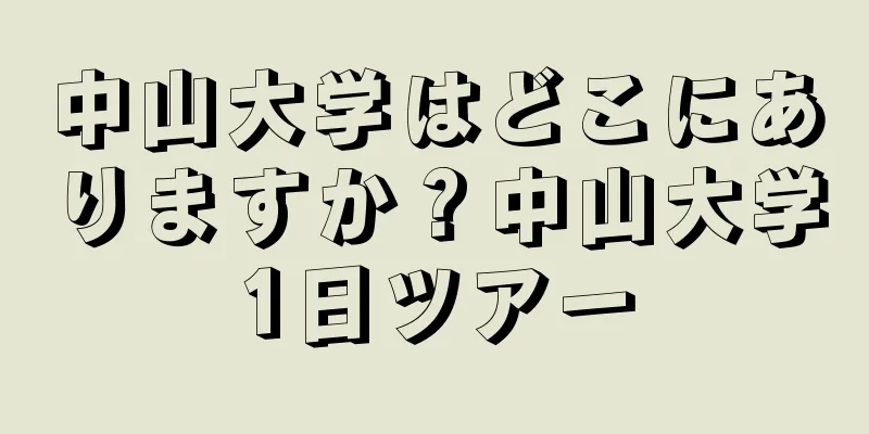 中山大学はどこにありますか？中山大学1日ツアー