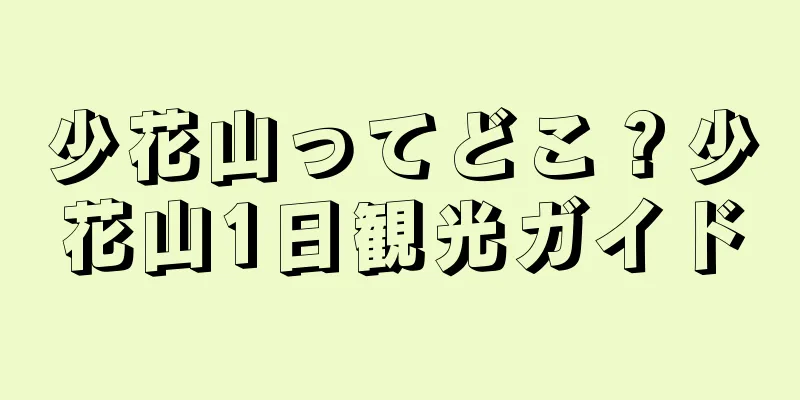少花山ってどこ？少花山1日観光ガイド