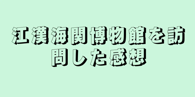 江漢海関博物館を訪問した感想