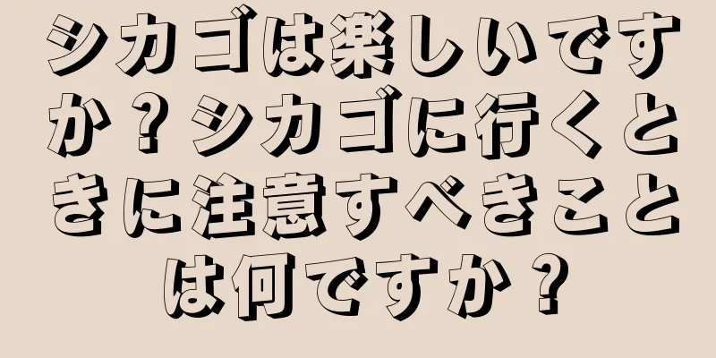 シカゴは楽しいですか？シカゴに行くときに注意すべきことは何ですか？