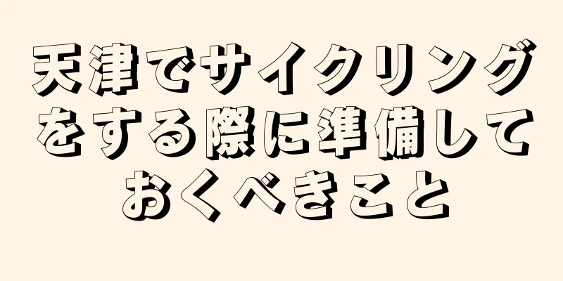 天津でサイクリングをする際に準備しておくべきこと