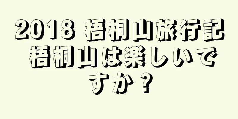 2018 梧桐山旅行記 梧桐山は楽しいですか？