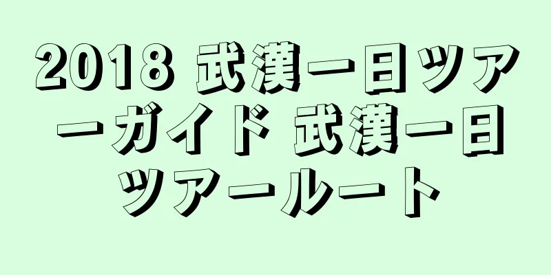 2018 武漢一日ツアーガイド 武漢一日ツアールート