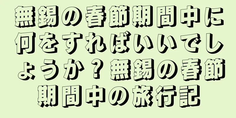 無錫の春節期間中に何をすればいいでしょうか？無錫の春節期間中の旅行記