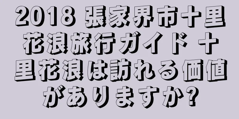 2018 張家界市十里花浪旅行ガイド 十里花浪は訪れる価値がありますか?