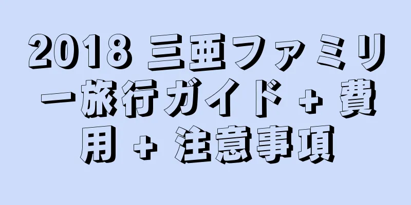 2018 三亜ファミリー旅行ガイド + 費用 + 注意事項
