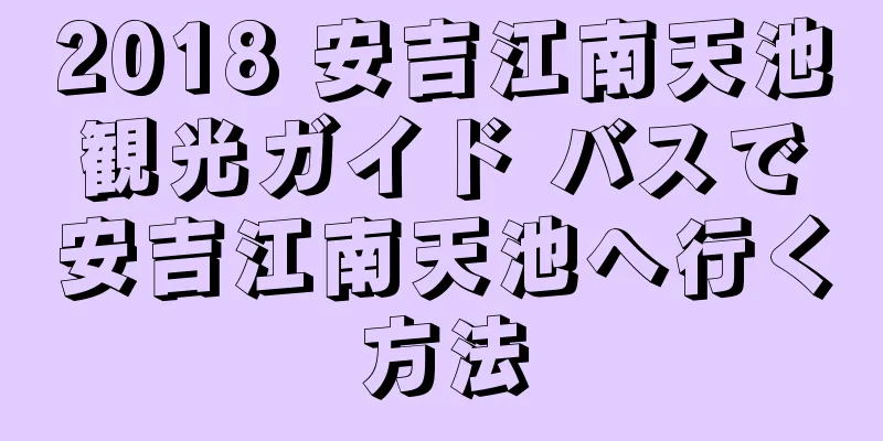2018 安吉江南天池観光ガイド バスで安吉江南天池へ行く方法
