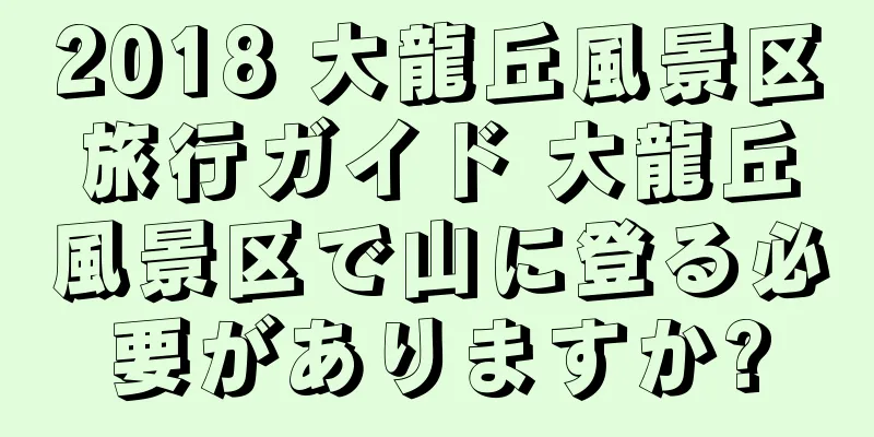 2018 大龍丘風景区旅行ガイド 大龍丘風景区で山に登る必要がありますか?