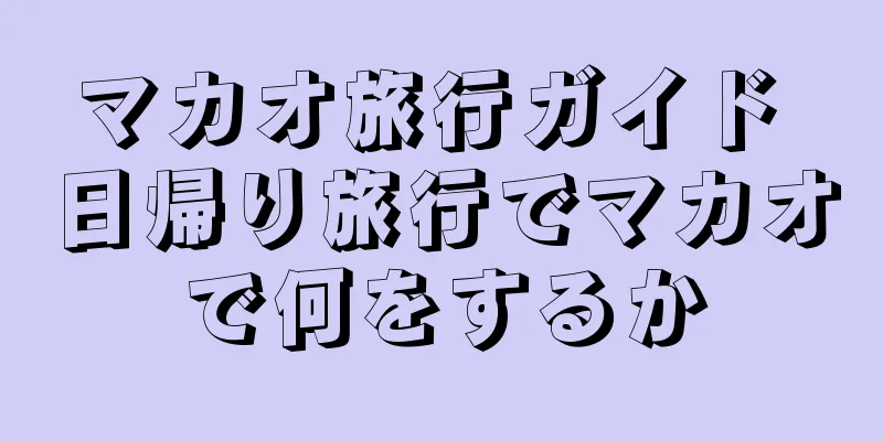 マカオ旅行ガイド 日帰り旅行でマカオで何をするか
