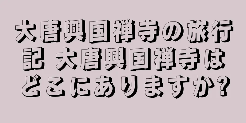 大唐興国禅寺の旅行記 大唐興国禅寺はどこにありますか?