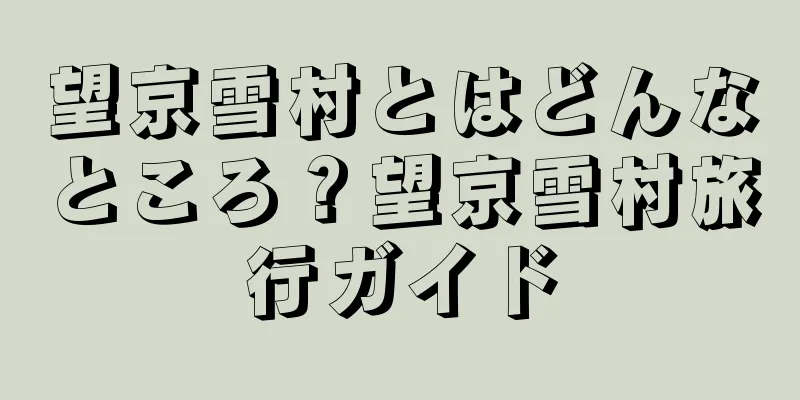 望京雪村とはどんなところ？望京雪村旅行ガイド