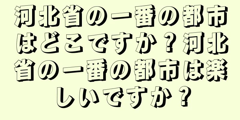 河北省の一番の都市はどこですか？河北省の一番の都市は楽しいですか？