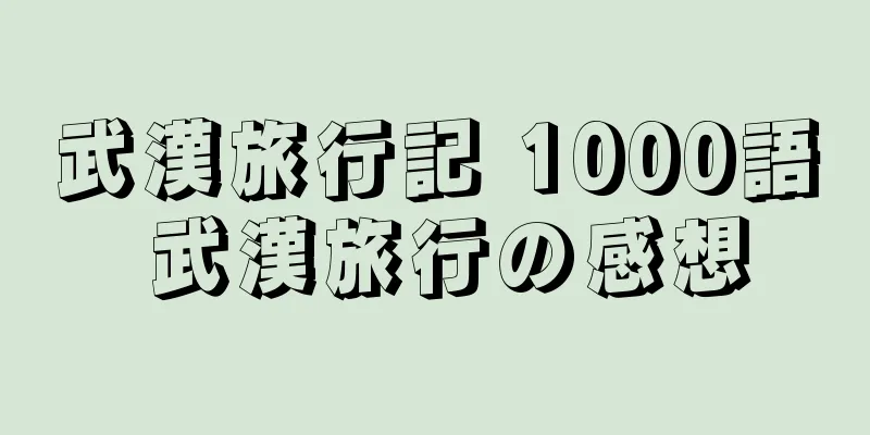 武漢旅行記 1000語 武漢旅行の感想