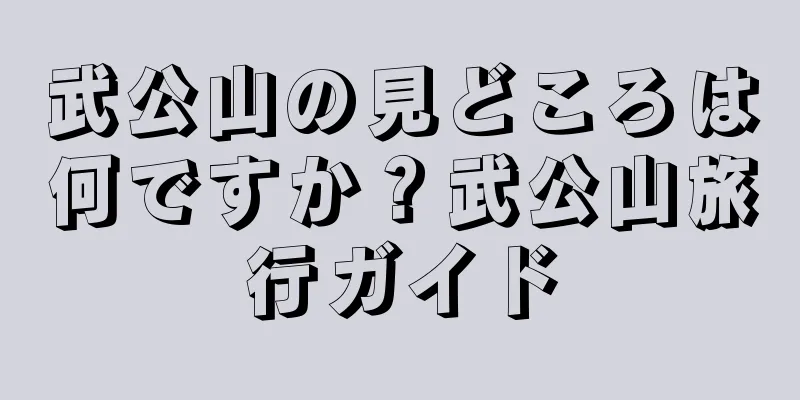 武公山の見どころは何ですか？武公山旅行ガイド