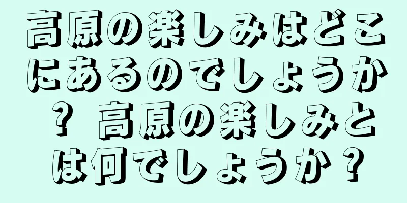 高原の楽しみはどこにあるのでしょうか？ 高原の楽しみとは何でしょうか？