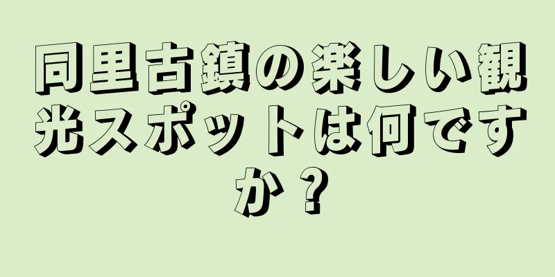 同里古鎮の楽しい観光スポットは何ですか？