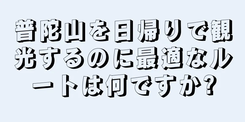 普陀山を日帰りで観光するのに最適なルートは何ですか?