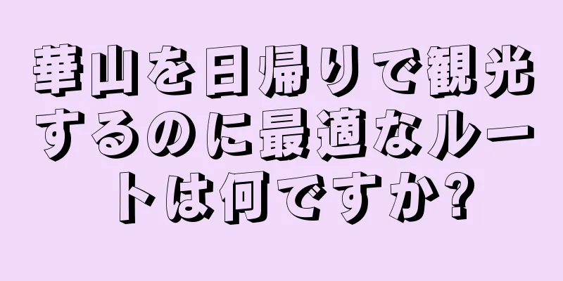 華山を日帰りで観光するのに最適なルートは何ですか?