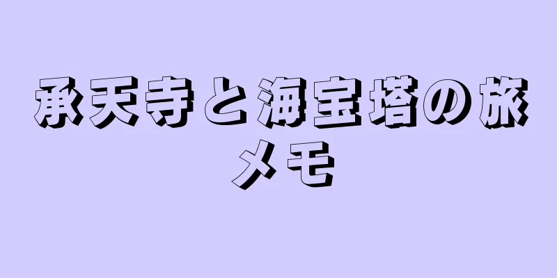 承天寺と海宝塔の旅メモ