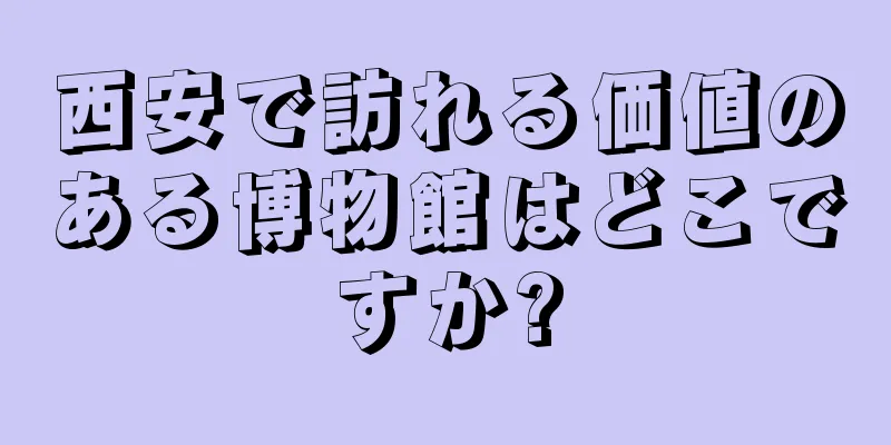 西安で訪れる価値のある博物館はどこですか?