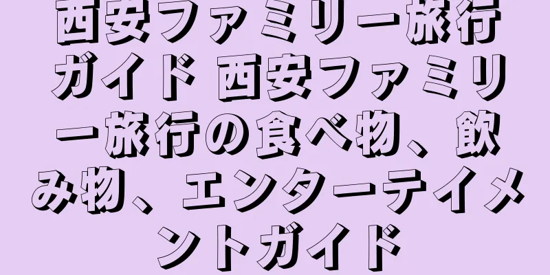 西安ファミリー旅行ガイド 西安ファミリー旅行の食べ物、飲み物、エンターテイメントガイド