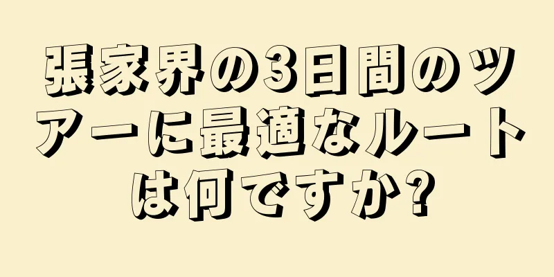 張家界の3日間のツアーに最適なルートは何ですか?