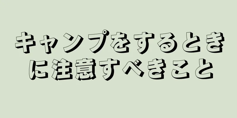 キャンプをするときに注意すべきこと