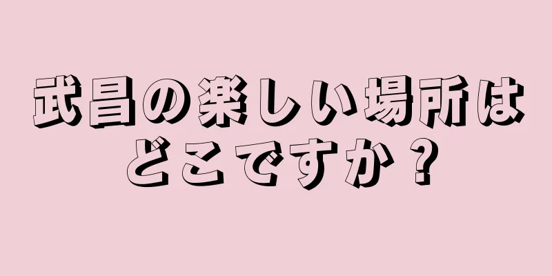 武昌の楽しい場所はどこですか？