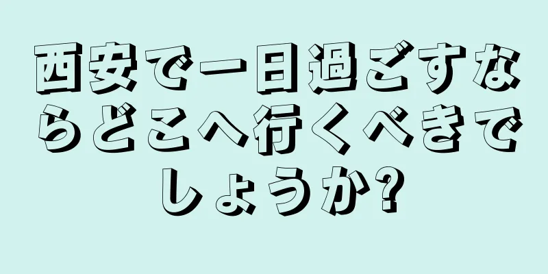 西安で一日過ごすならどこへ行くべきでしょうか?