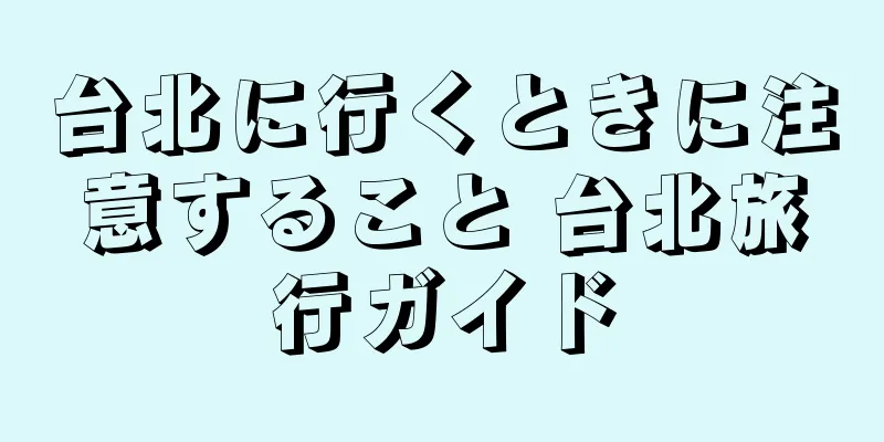 台北に行くときに注意すること 台北旅行ガイド