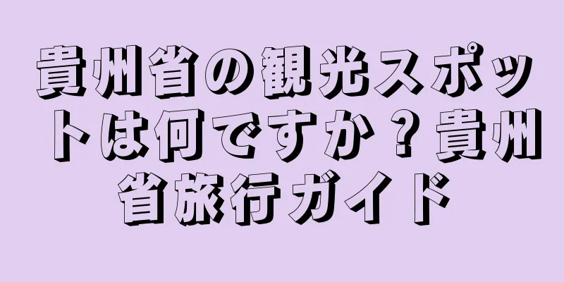 貴州省の観光スポットは何ですか？貴州省旅行ガイド
