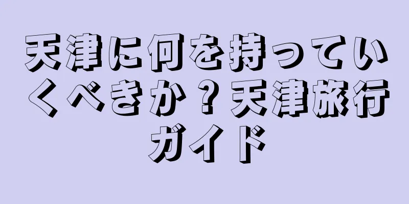 天津に何を持っていくべきか？天津旅行ガイド