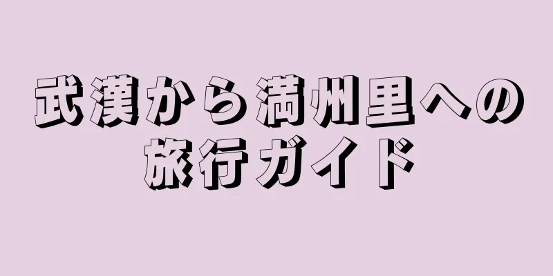 武漢から満州里への旅行ガイド
