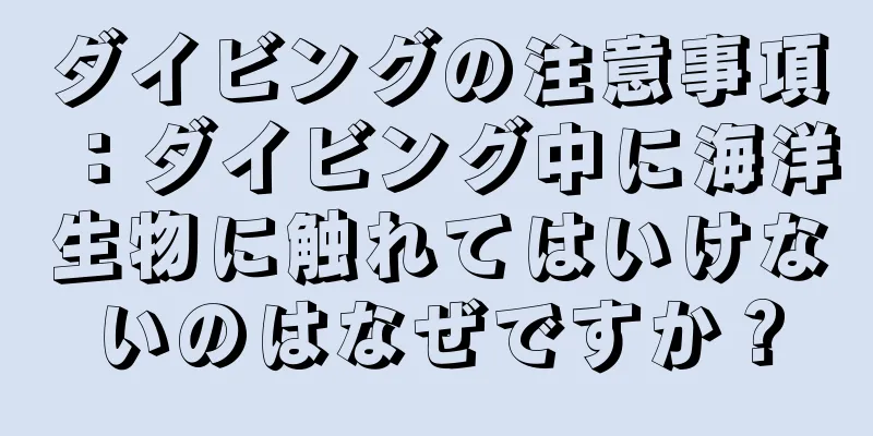 ダイビングの注意事項：ダイビング中に海洋生物に触れてはいけないのはなぜですか？