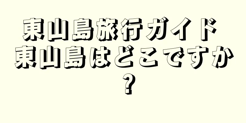 東山島旅行ガイド 東山島はどこですか？