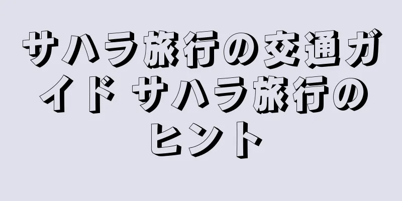 サハラ旅行の交通ガイド サハラ旅行のヒント