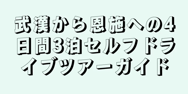 武漢から恩施への4日間3泊セルフドライブツアーガイド