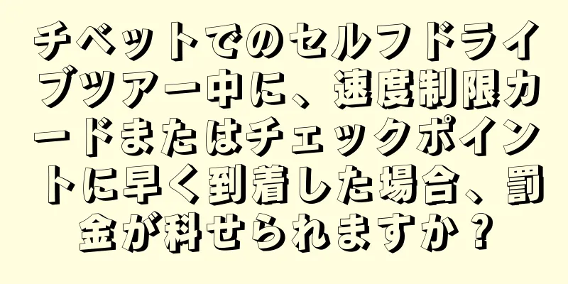 チベットでのセルフドライブツアー中に、速度制限カードまたはチェックポイントに早く到着した場合、罰金が科せられますか？