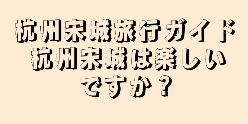 杭州宋城旅行ガイド 杭州宋城は楽しいですか？