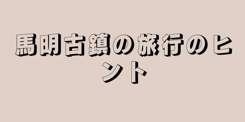 馬明古鎮の旅行のヒント