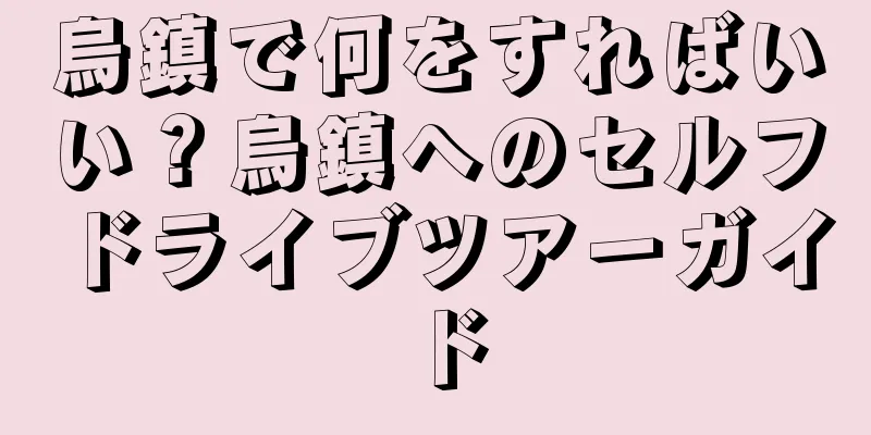 烏鎮で何をすればいい？烏鎮へのセルフドライブツアーガイド