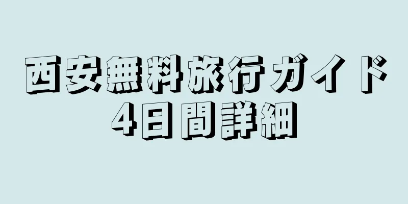 西安無料旅行ガイド4日間詳細