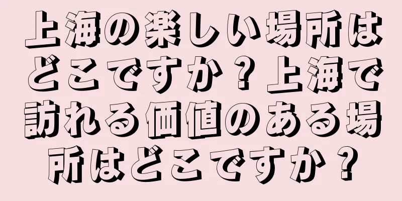 上海の楽しい場所はどこですか？上海で訪れる価値のある場所はどこですか？