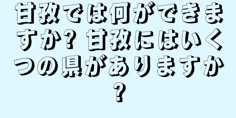 甘孜では何ができますか? 甘孜にはいくつの県がありますか?
