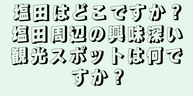 塩田はどこですか？塩田周辺の興味深い観光スポットは何ですか？