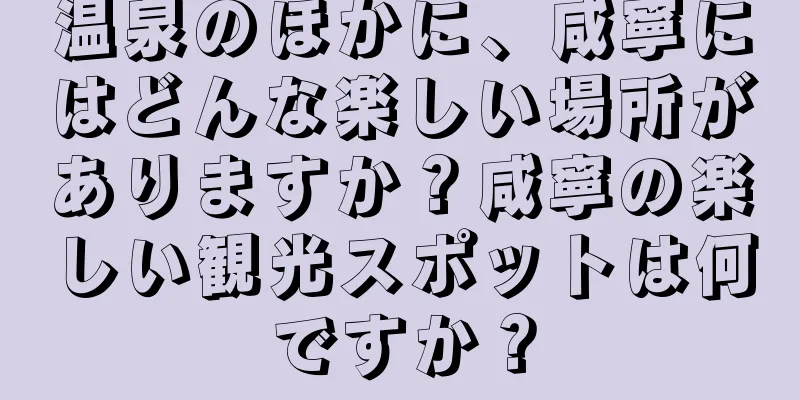 温泉のほかに、咸寧にはどんな楽しい場所がありますか？咸寧の楽しい観光スポットは何ですか？