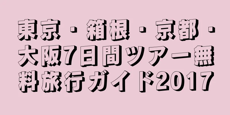 東京・箱根・京都・大阪7日間ツアー無料旅行ガイド2017