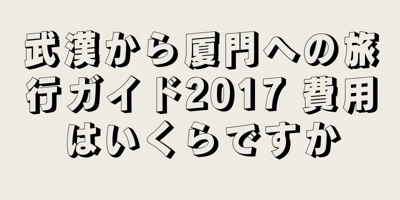 武漢から厦門への旅行ガイド2017 費用はいくらですか