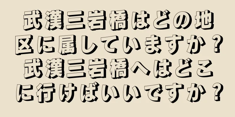 武漢三岩橋はどの地区に属していますか？武漢三岩橋へはどこに行けばいいですか？